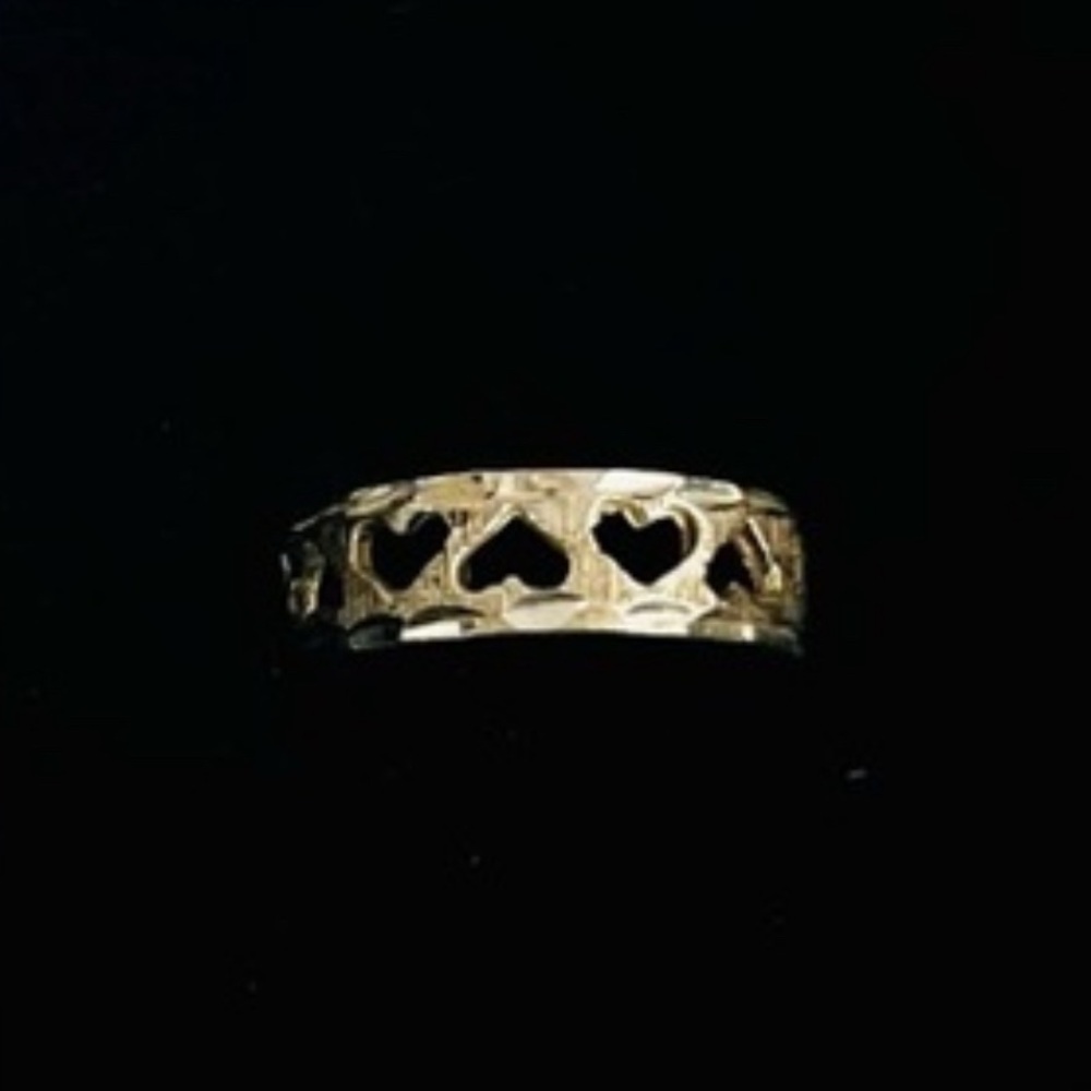 Unisex Banana Republic Genuine Silver Heart Cutout Ring - Size 8